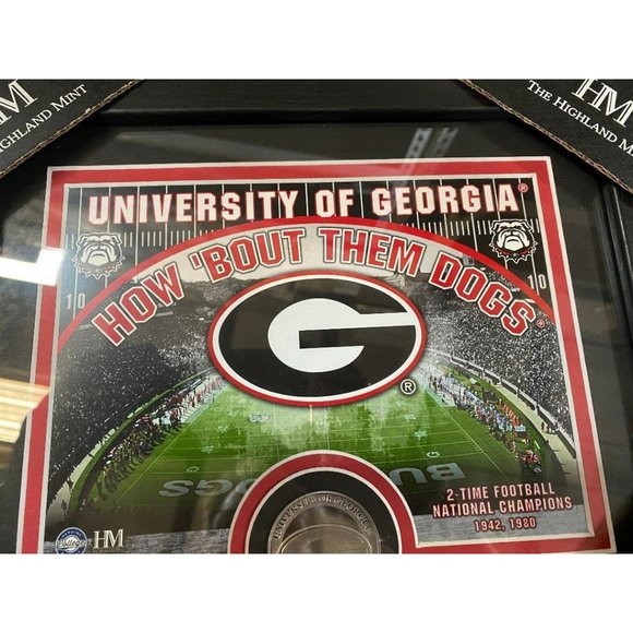 GEORGIA BULLDOGS MINT COIN FRAMED STADIUM PHOTO & COIN by HIGHLAND MINT – NEW - Picture 5 of 5